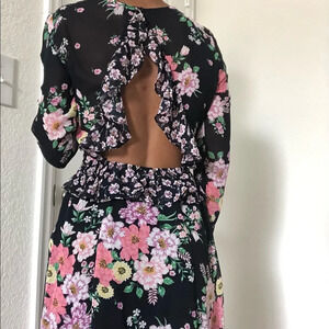 H&M Floral cutout back dress